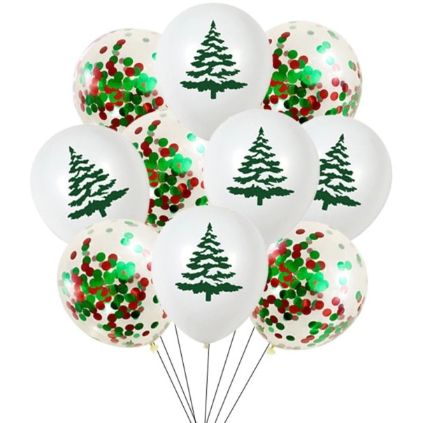 Sada vánočních balónků 10 ks bílá