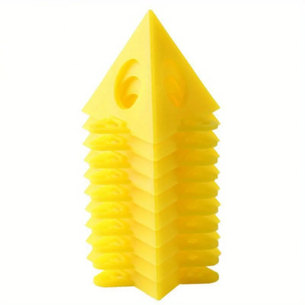 Sæt med 10 mini pyramidestaffelier 5,5 x 5 cm lærreds- og dørmalestøtter Multifunktionelle trekantede malestøtter gul