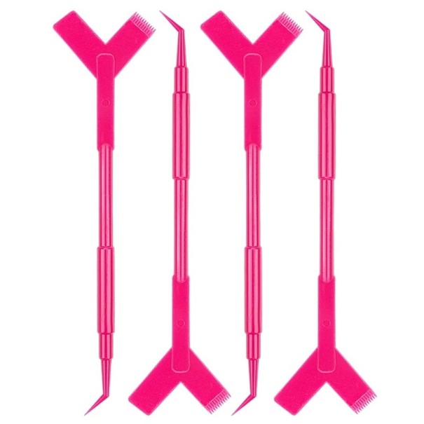 Sæt med 10 stk plastapplikatorer til vipper 11,5 x 3 cm Y-form Genanvendelige stænger Kam til løft af vipper Makeup værktøj rosa Sæt med 10 stk plastapplikatorer til vipper 11,5 x 3 cm Y-form Genanvendelige stænger Kam til løft af vipper Makeup værktøj rosa