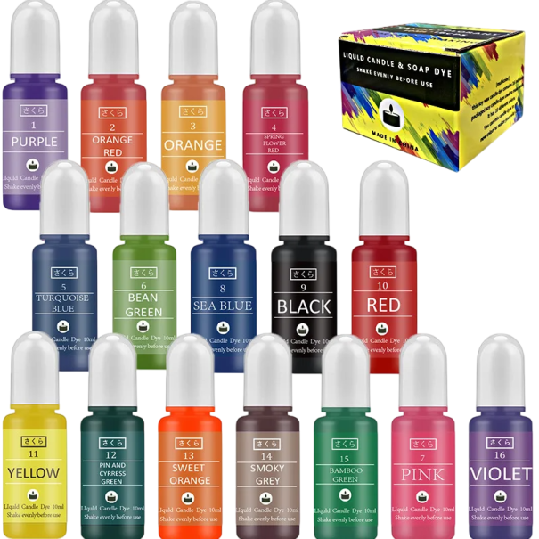 Sæt med 16 flydende pigmenter 10 ml epoxyharpiks farver sæbelys gør-det-selv koncentreret farvestof farveessens skabelse dekoration 1