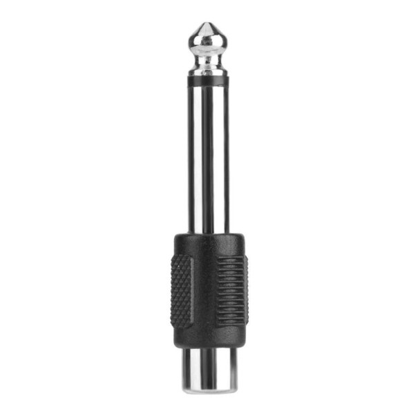 Sæt med 2 jack 6,35 mm han til RCA cinch hun adaptere til tilslutning af audioenheder Mono reduktion med sort greb Mål 5,5 x 1 cm 1