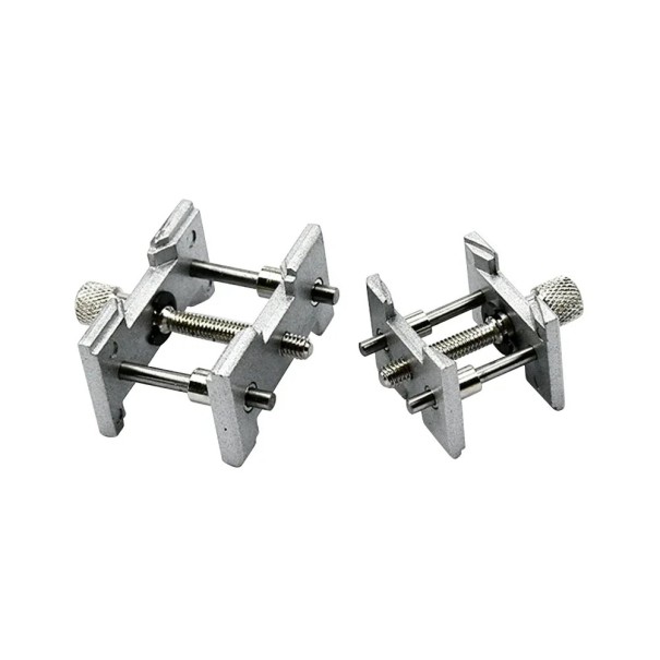 Sæt med 2 urværksholdere til 42x37x25 mm og 35x25x25 mm Universal metalskruestikker til reparation af mekanisme 1