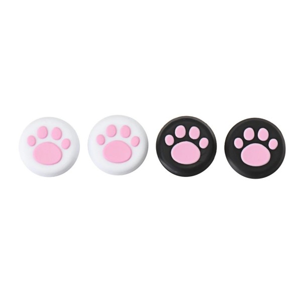 Sæt med 4 farverige silikonegrebscovers med potemotiv til PS5, PS4 og Xbox One XS controllere rosa