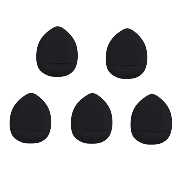 Sæt med 5 små makeupsvampe 3 x 4 cm luftpude pudder og creme makeup concealer BB creme kosmetikapplikator ansigt sort