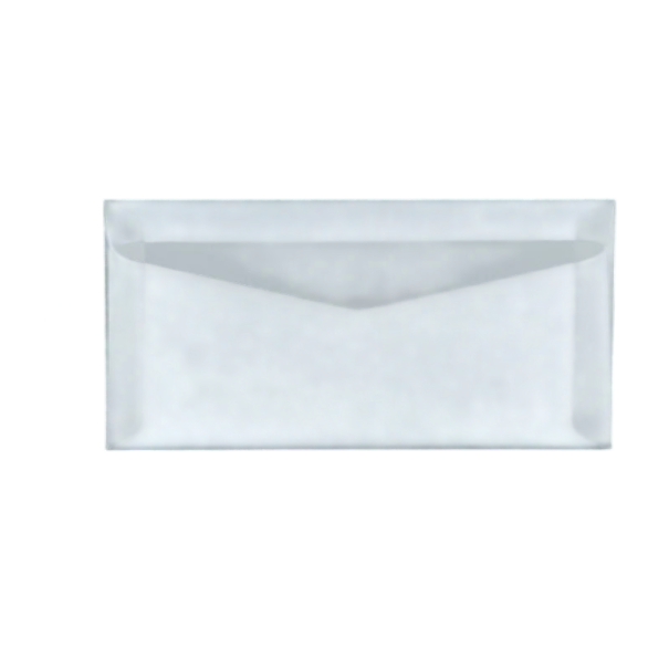 Sæt med 50 stk. gennemsigtige kuverter 22 x 11 cm halvtransparent papir selvklæbende klap kuverter til kort og invitationer 1
