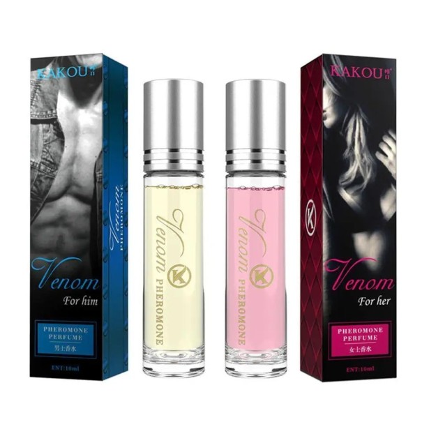 Sæt med parfume til kvinder og mænd med feromoner. Stimulerende parfume til kvinder og mænd. Feromonparfume, der tiltrækker det modsatte køn. 1