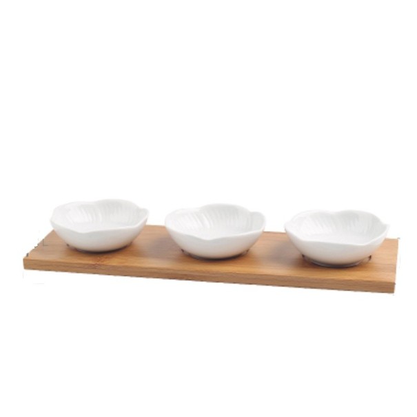 Sæt med porcelænsskåle med bakke, 3 stk. 5