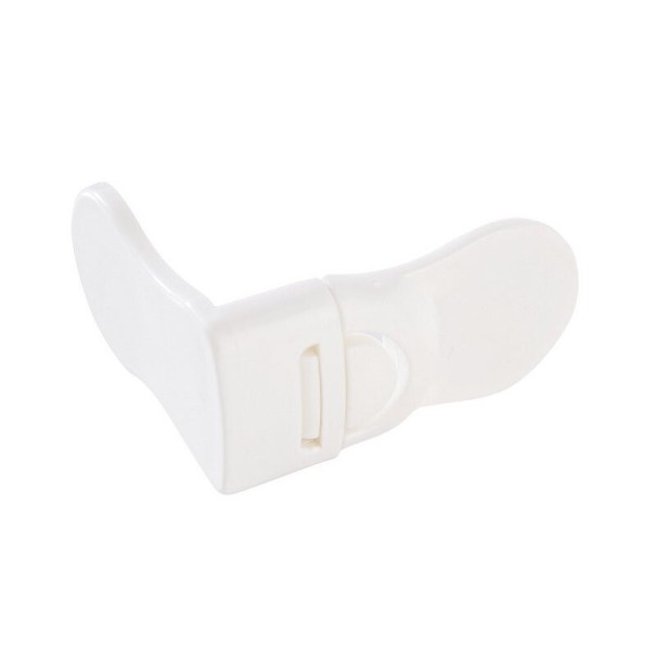 Safety Lock for Cabinet Doors 5 pcs Two-Part PVC Latch Adhesive Foam Pads No Drilling Required Size 6.8 x 3.5 cm White 1