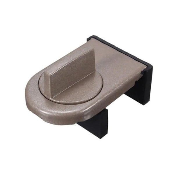 Safety Lock for Sliding Window with Rotating Knob Track Installation ABS Plastic Grey-Brown Colour Dimensions 6 x 3.7 x 2.3 cm 1