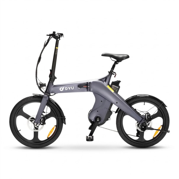 Sähkökäyttöinen pyörä DYU T1 Harjaton moottori 250 W Litiumakku 36 V 10 Ah 20 tuuman renkaat Shimano 7 vaihdetta Levyjarrut Harmaa Kaupunkiin 1