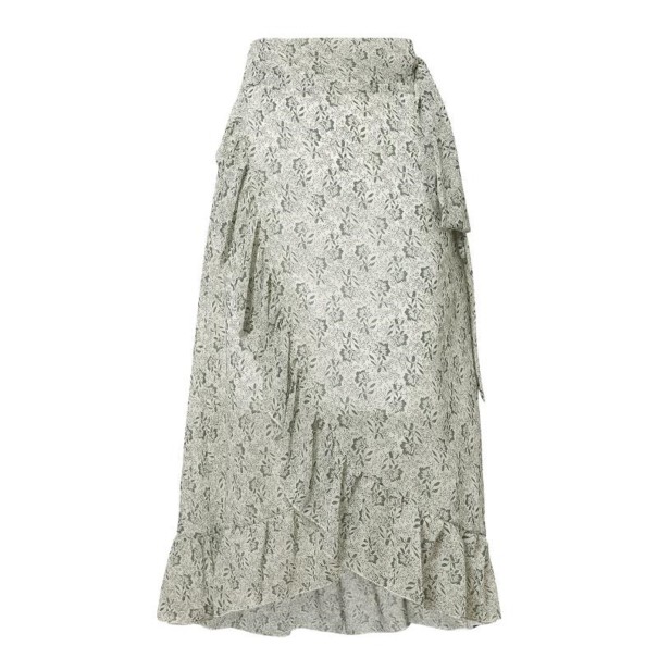 Saia envolvente feminina com cintura alta verde M