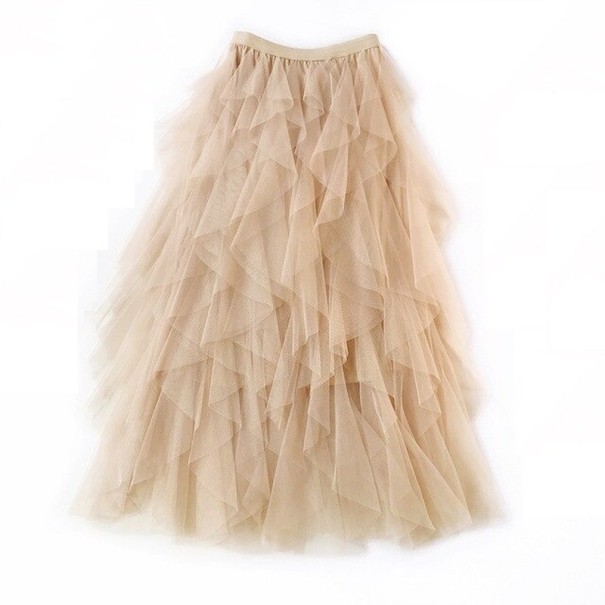 Saia longa de tule para senhora G53 bege