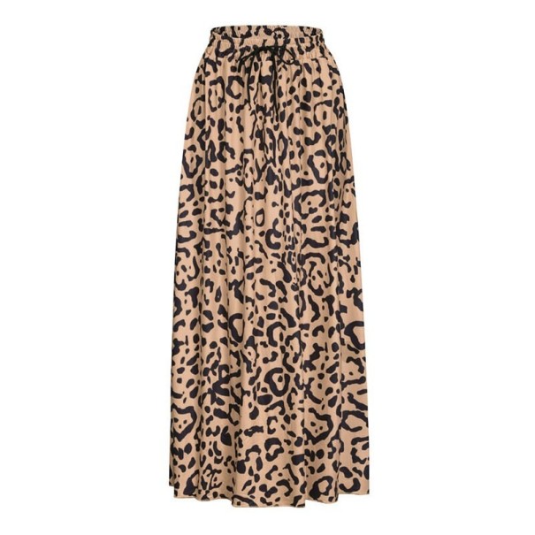 Saia longa feminina com padrão de leopardo L 3