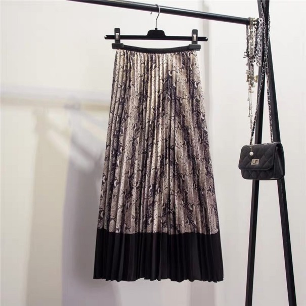 Saia midi plissada feminina preto