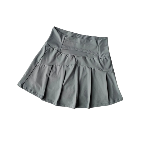 Saias desportivas plissadas de verão com calções de cintura alta Secagem rápida saia fina com bolso traseiro para corrida exercício ténis azul M