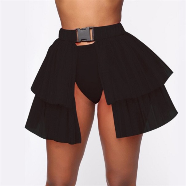Saias em camadas para senhora com cinto preto 2