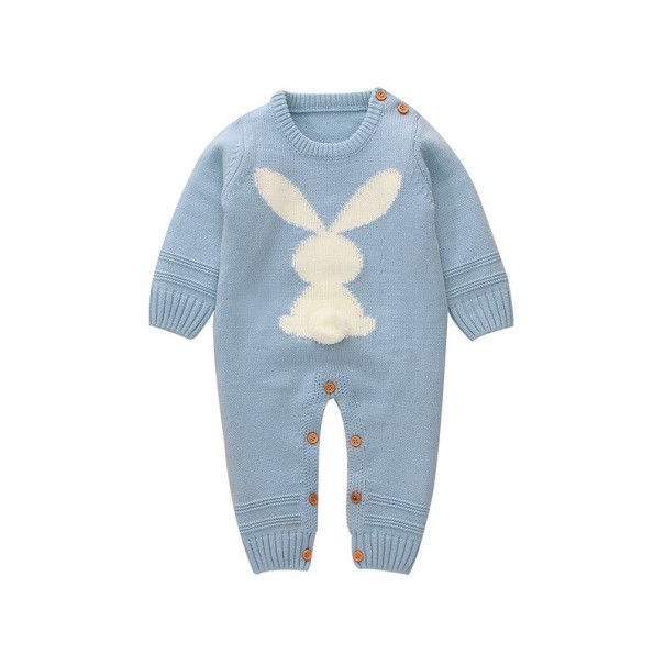Salopetă caldă pentru sugari T2591 albastru deschis 6-12 luni