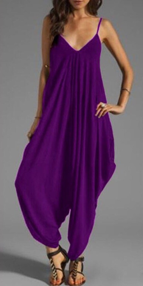 Salopetă de harem pentru femei A2015 violet XL
