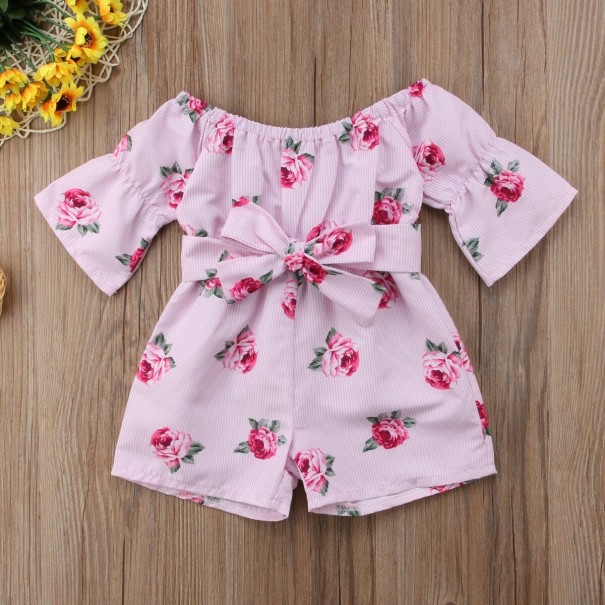 Salopeta fetita cu flori T2694 12-18 luni