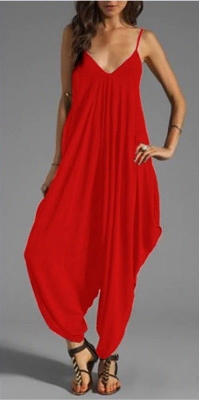 Salopette harém pour femmes A2015 rouge XS