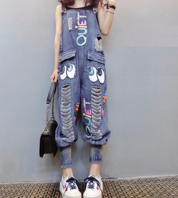 Salopette in denim da donna A2917 XL