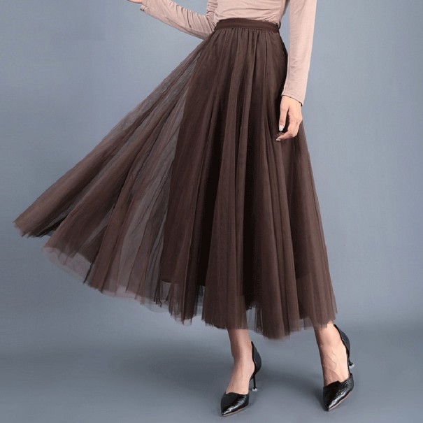 Salsa longa de tule A1011 castanho