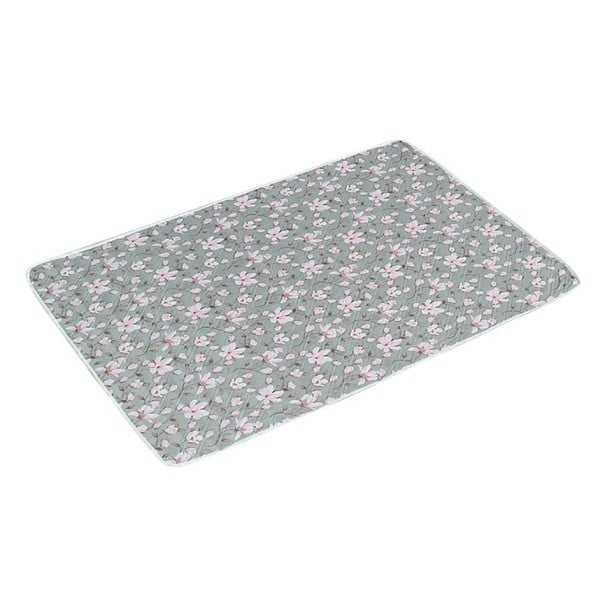 Saltea de schimbat scutece 80x120 cm Saltea impermeabilă cu 4 straturi din bumbac organic Flori roz Protecție lavabilă împotriva accidentelor 1