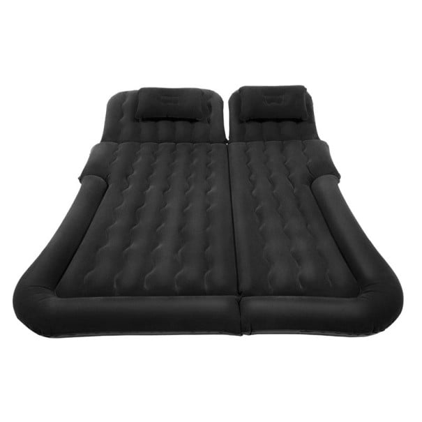 Saltea gonflabilă pentru mașină 170 x 120 cm Neagră PVC + strat de fleece Cu pompă și perne Saltea de călătorie cu suport și sac de depozitare 1