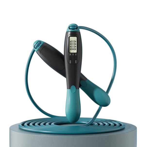 Salto digitale con contatore di salti e calorie Cavo in acciaio Lunghezza regolabile Manico antiscivolo Allenamento a casa e in palestra verde