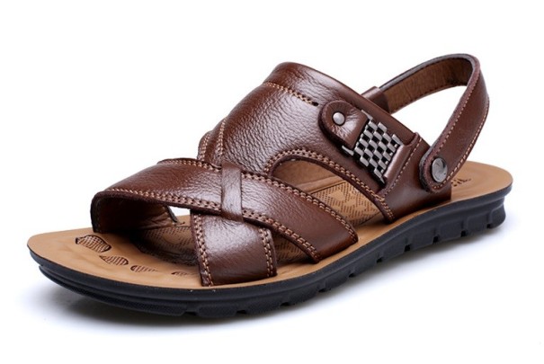 Sam Ledersandalen für Herren dunkelbraun 42