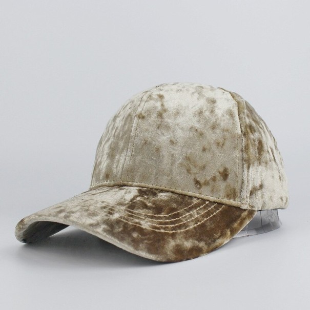 Sametová kšiltovka khaki