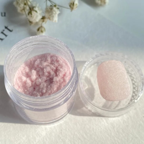 Sametpoeder voor nagels voor manicure, fijne poeder voor een matte en fluweelachtige effect op de nagels roze