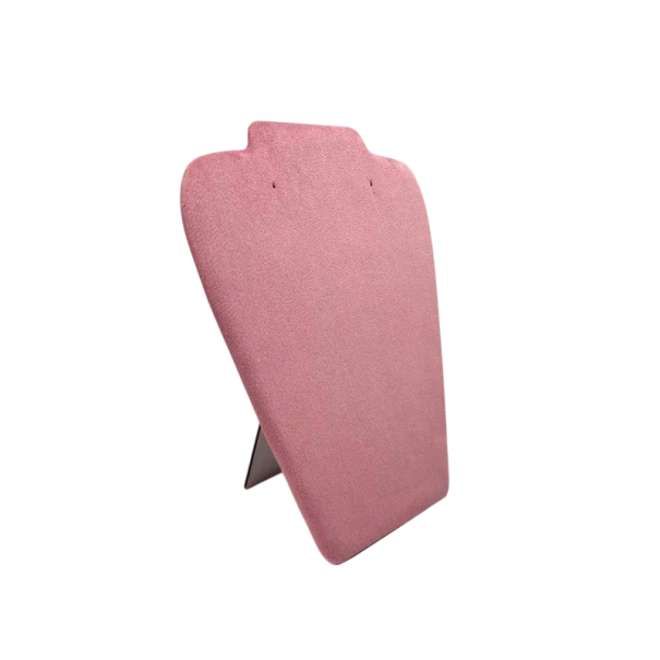 Samettinen koruteline 22,5 × 19 × 10 cm vaaleanpunainen sametti esittelyteline koruille pöytänäyttö kaulaketjuille 1