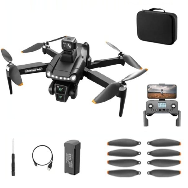 Sammenklappelig drone med 6K dobbeltkamera GPS WiFi FPV 3000mAh batteri 3 km rækkevidde 50x zoom Intelligent undgåelse børsteløs 1
