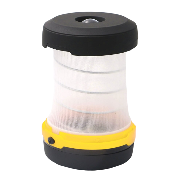 Sammenklappelig LED campinglampe til 3x AA-batterier gul