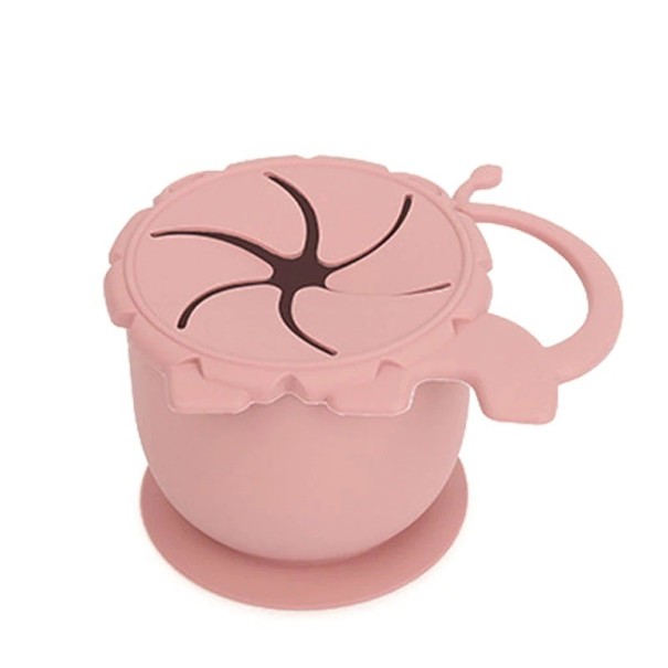 Sammenklappelig silikone snackkop rosa
