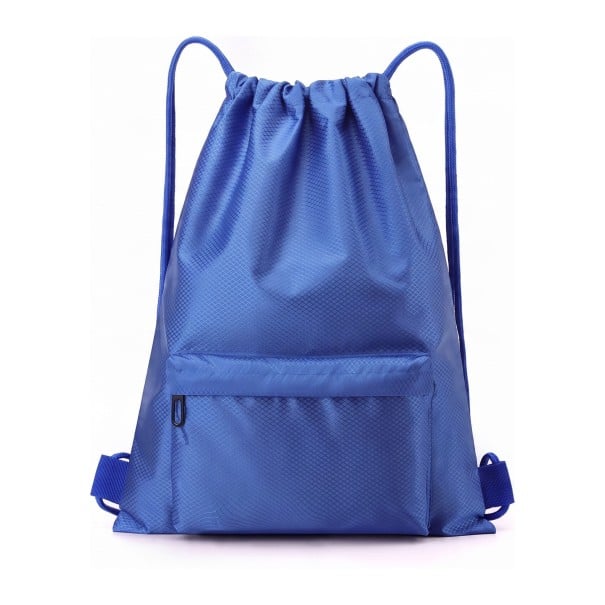 Sammenrullingspose til ryggen 44 x 33 cm Vandafvisende nylon rygsæk med lynlåslomme Unisex Til fitness, skole og udflugter blå