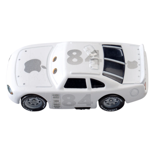 Samochód zabawkowy ze stopu metali Disney Pixar Cars 3 Apple iCar Biały 1:55 Metalowy model Anglika Biały samochód wyścigowy Zabawka dla dzieci Samochód kolekcjonerski 1
