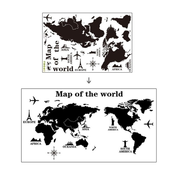 Samolepiace dekorácie mapa sveta 1