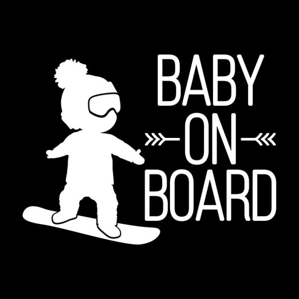 Samolepka na auto baby on board B480 biela 1