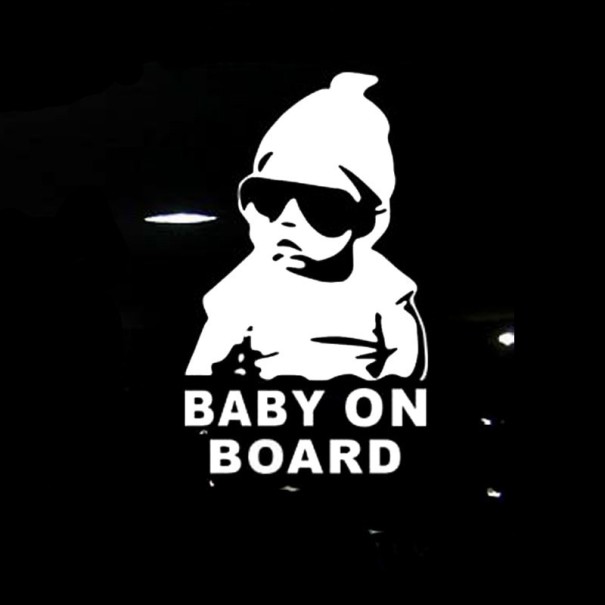 Samolepka na auto Baby on Board N1 biela