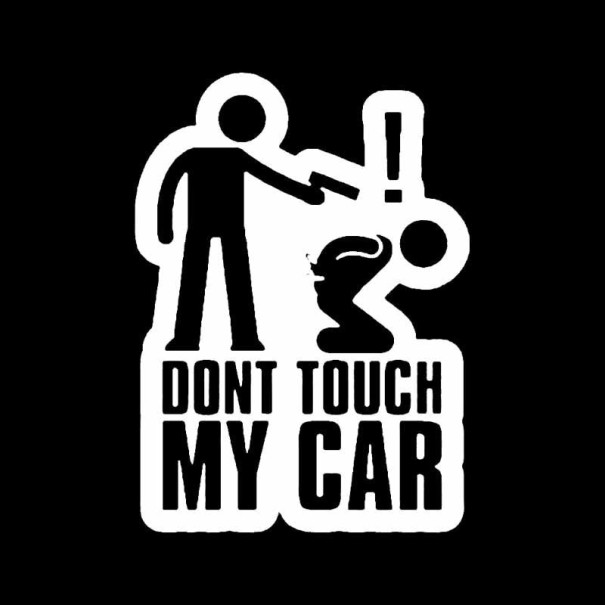 Samolepka na auto Dont touch my car stříbrná