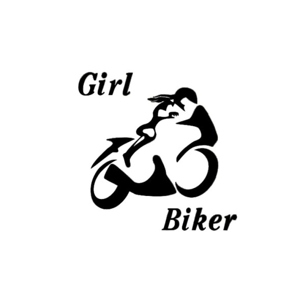 Samolepka na auto Girl Biker čierna