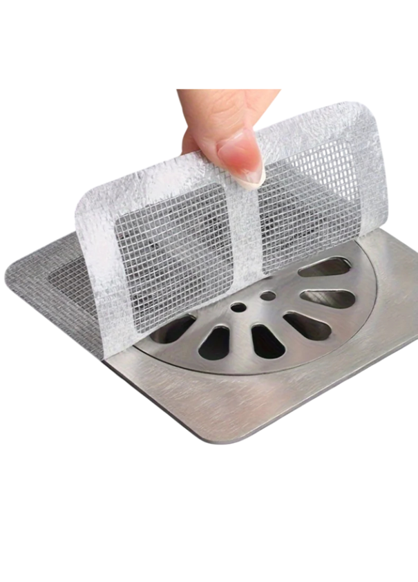 Samoprzylepne filtracyjny siatka 10 x 10 cm, 10 szt. – kanalizacyjny filtr na odpływ, zachwycacz resztek, włosów, owadów, drobnych przedmiotów 1