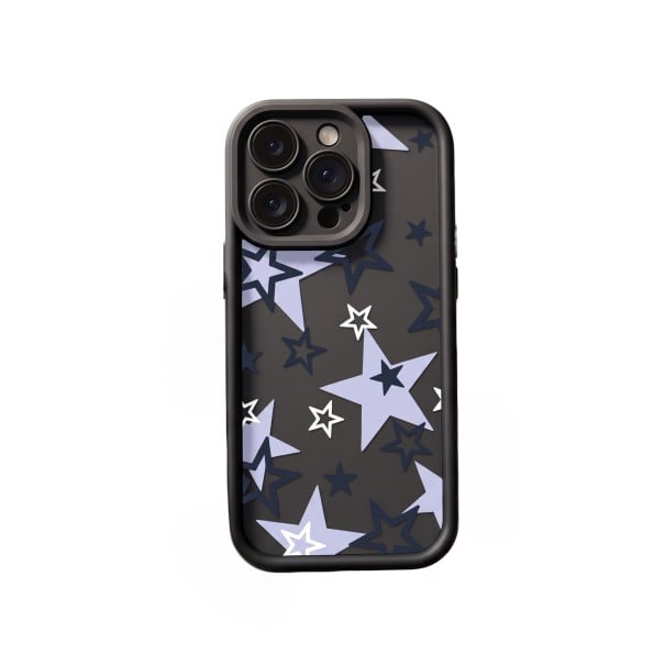 Samsung Galaxy A57:n tähtikuvioinen suojakuori Silikoninen ja kestävä Reunat koholla näytön yläpuolella Täydelliset ja ääriviivataulut Kameran suojaus musta