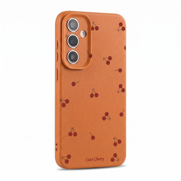 Samsung Galaxy S26+ Kirsikkakuosisuojus Kameransuojaava silikonikotelo Samsung S26 Plus päivittäiseen käyttöön ruskea