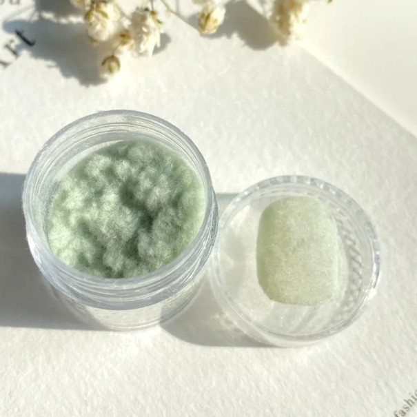 Samtpuder für Nägel für Maniküre, feines Pulver für einen matten und samtigen Effekt auf den Nägeln dunkelgrün