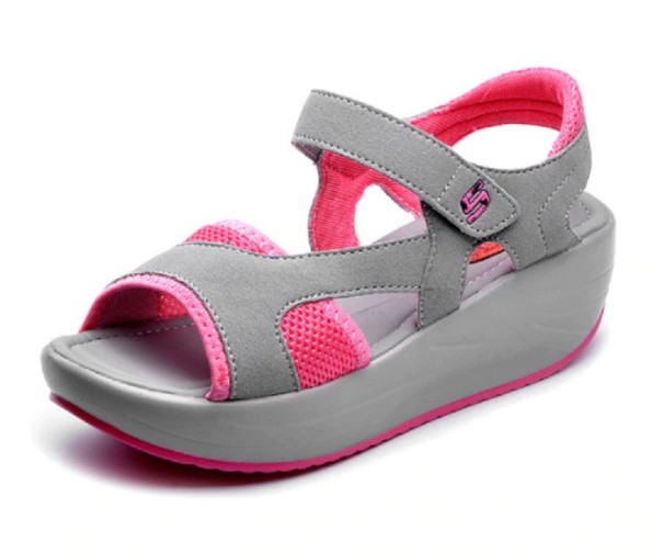 Sandale cu curele din velcro pentru femei roz 37