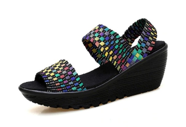 Sandale cu platformă casual pentru femei multicolor 35
