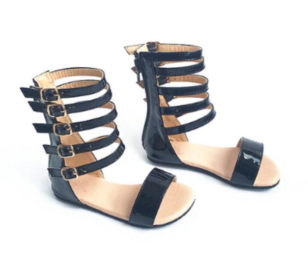 Sandale de fete cu curele negru 22